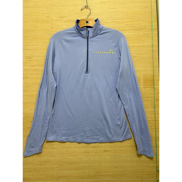 Nike Tops - Nike Livestrong Dri-FIT Quarter Zip Pullover Purple Periwinkle Womens Medium